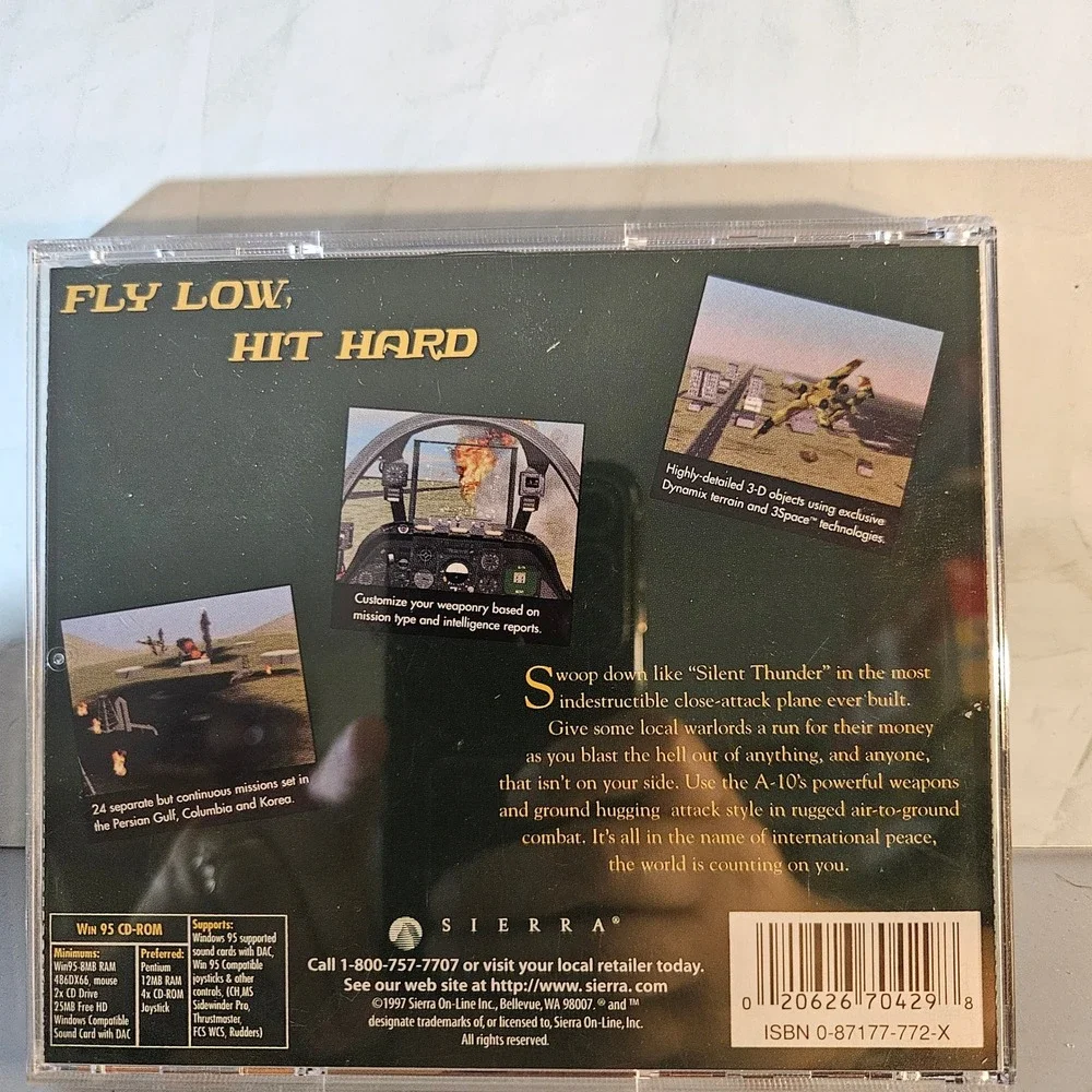 Sierra Silent Thunder A-10 Tank Killer II PC Game CD-ROM Vintage Dynamix‎